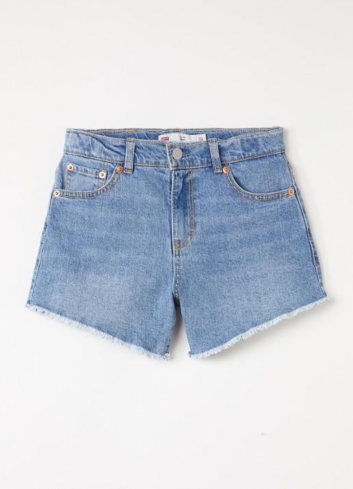 Levi's Straight fit korte broek van denim  - voorkant blauw
