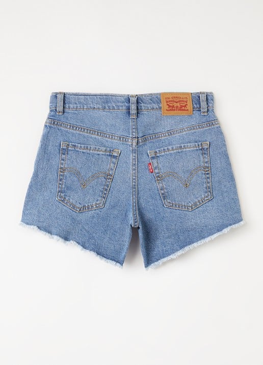 Levi's Straight fit korte broek van denim  - voorkant 2 blauw