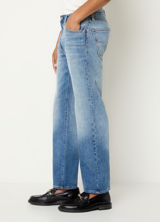 Levi's Straight leg jeans met medium wassing - detail 4 indigo