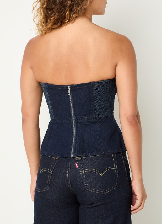 Levi's Strapless top van denim - achterkant 4 blauw