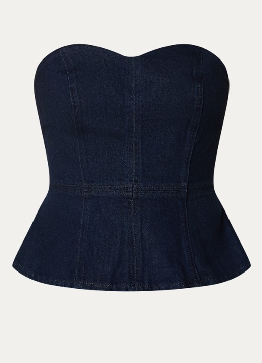 Levi's Strapless top van denim - voorkant 2 blauw