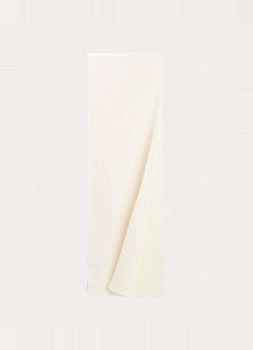 Levi's Sunset ribgebreide sjaal 180 x 30 cm - detail gebroken wit