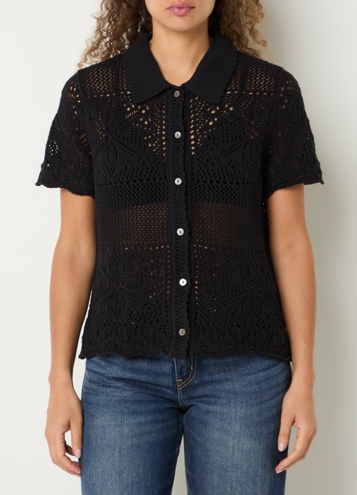 Levi's Susanna fijngebreide blouse met opengewerkt dessin