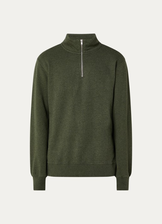 Levi's Sweater met halve rits - voorkant 2 legergroen