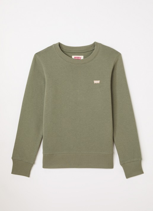 Levi's Sweater met logo - voorkant 2 olijfgroen