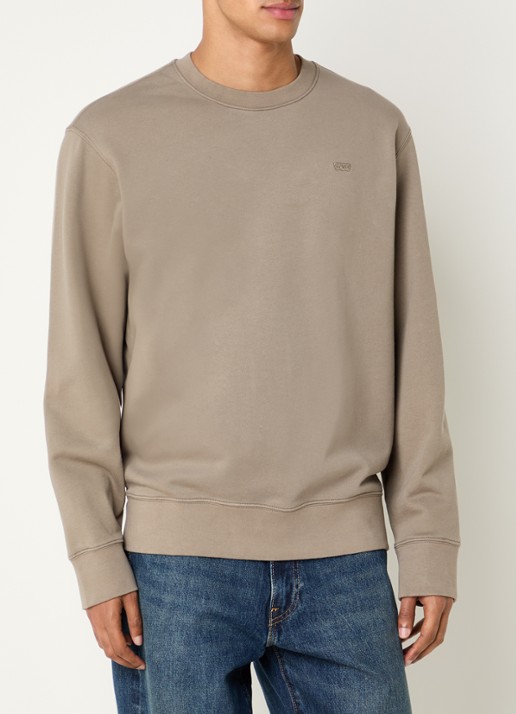 Levi's Sweater met logo - detail 4 zand
