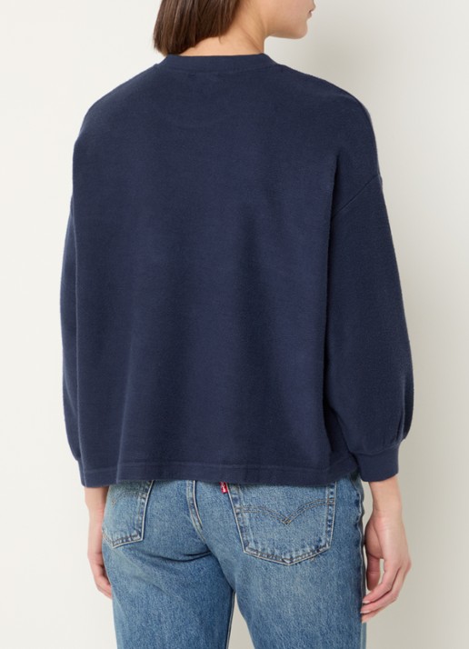 Levi's Sweater met logoborduring - achterkant donkerblauw