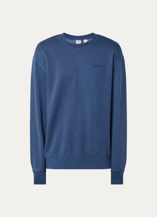 Levi's Sweater met logoborduring - voorkant 2 indigo
