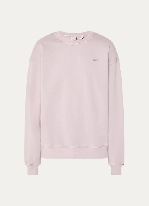 Levi's Sweater met logoborduring - voorkant 2 lichtroze