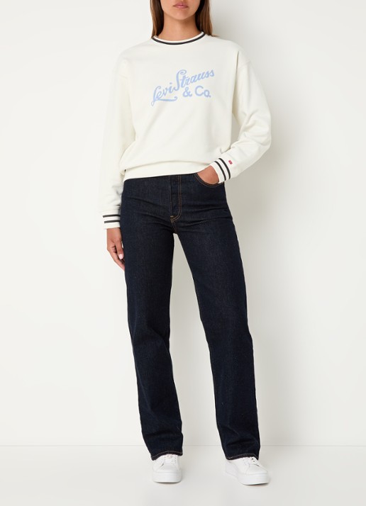 Levi's Sweater met logoprint - voorkant 3 beige