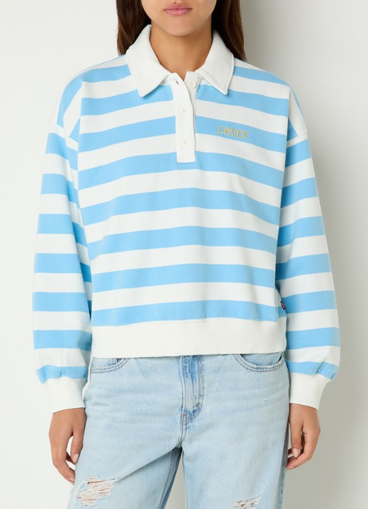 Levi's Sweater met polokraag en logoborduring