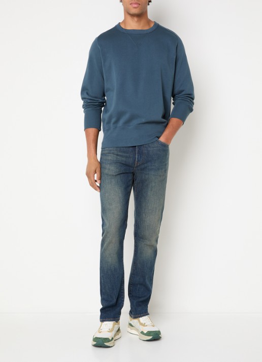 Levi's Sweater met ronde hals - voorkant 4 staalblauw