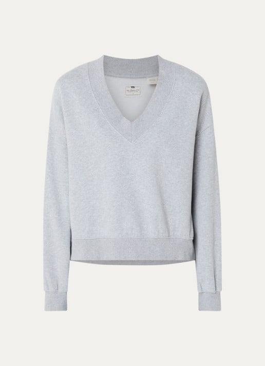Levi's Sweater met V-hals - voorkant 2 grijsmele