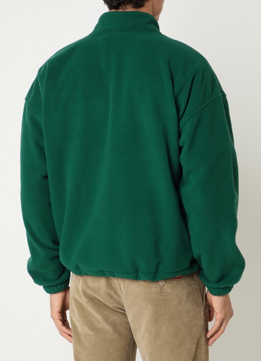 Levi's Sweater van teddy met halve rits - achterkant donkergroen