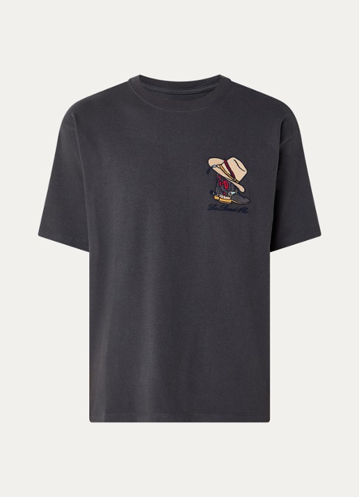 Levi's T-shirt met borduring - voorkant donkergrijs