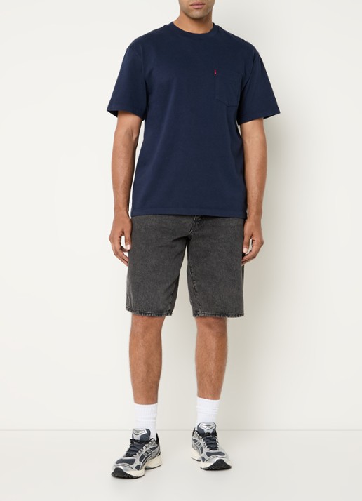 Levi's T-shirt met borstzak - voorkant 4 donkerblauw