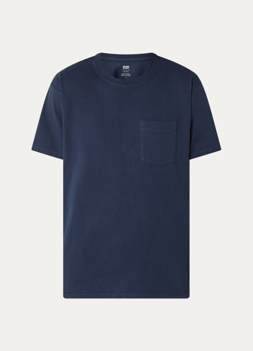 Levi's T-shirt met borstzak - voorkant 3 donkerblauw