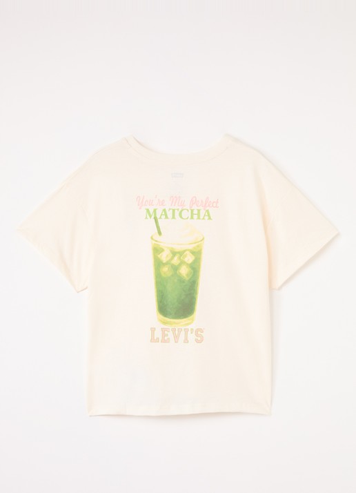Levi's T-shirt met front- en backprint - voorkant 2 creme