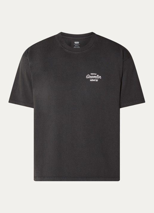Levi's T-shirt met front- en backprint - voorkant 2 zwart