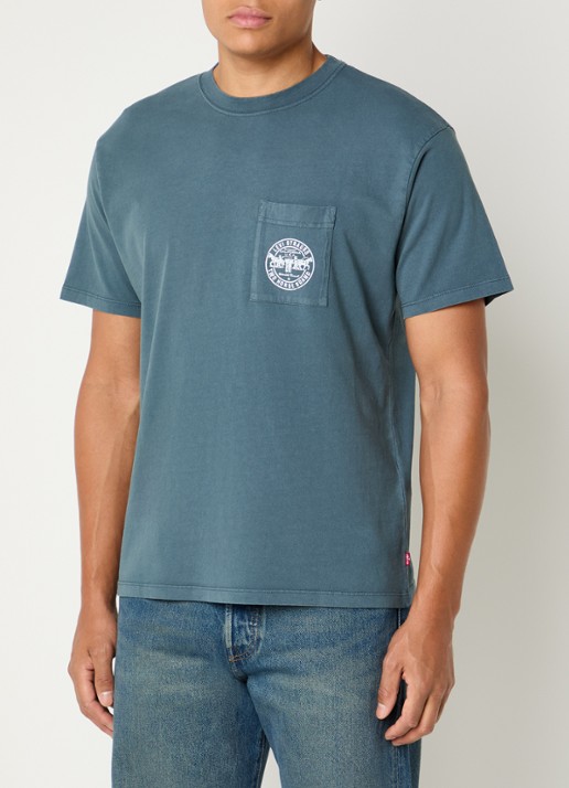 Levi's T-shirt met front- en backprint - achterkant 2 petrol