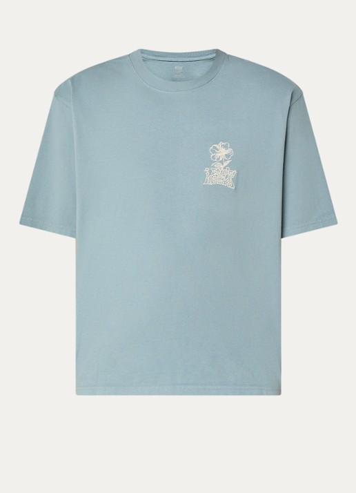 Levi's T-shirt met logo- en backprint - voorkant 2 staalblauw