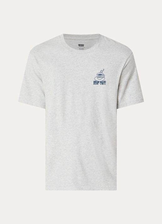 Levi's T-shirt met logo- en backprint - voorkant 2 grijs