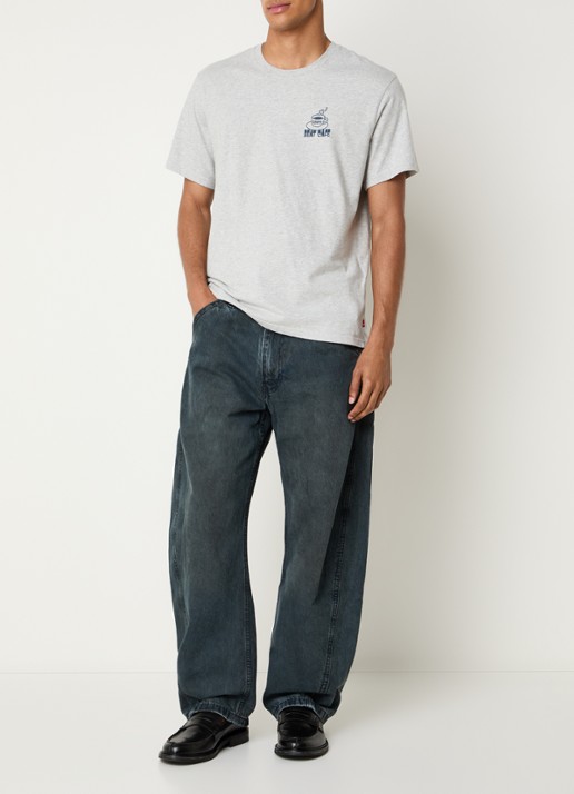 Levi's T-shirt met logo- en backprint - voorkant 3 grijs