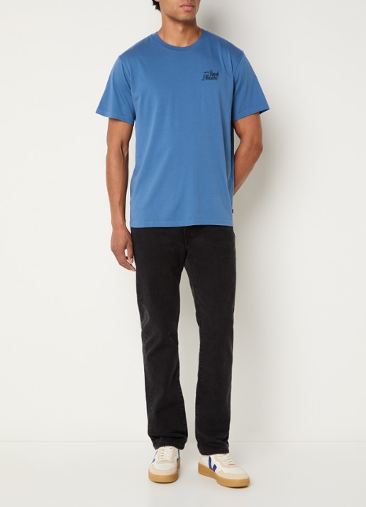 Levi's T-shirt met logo- en backprint - voorkant 4 blauw