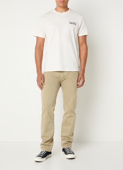 Levi's T-shirt met logo- en backprint - voorkant 3 gebroken wit
