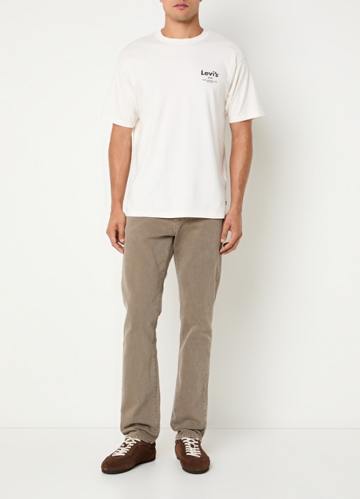 Levi's T-shirt met logo- en backprint - voorkant 3 gebroken wit