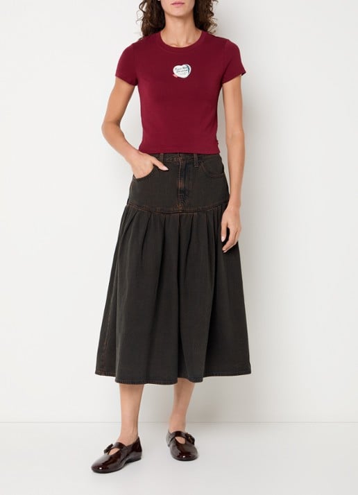 Levi's T-shirt met logo - voorkant 4 donkerrood