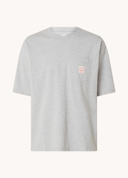 Levi's T-shirt met logo - voorkant grijsmele