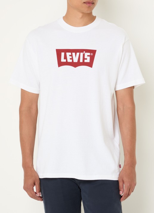 Levi's T-shirt met logo - detail 4 wit