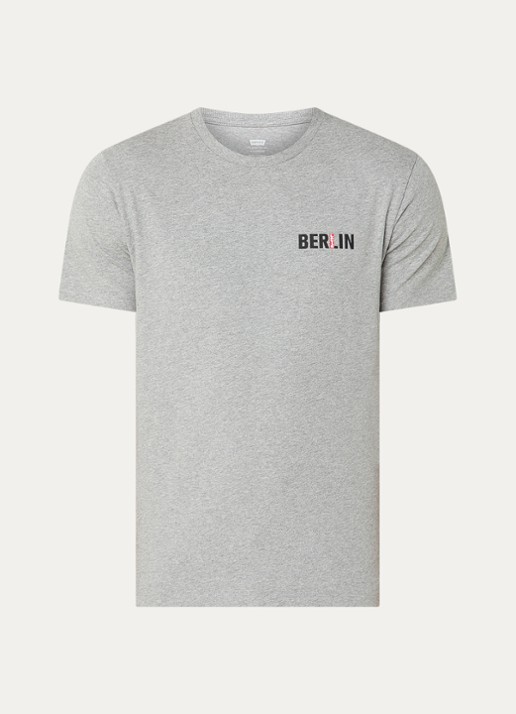 Levi's T-shirt met logo - voorkant grijsmele