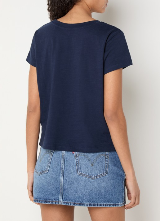 Levi's T-shirt met logoborduring - achterkant 4 donkerblauw