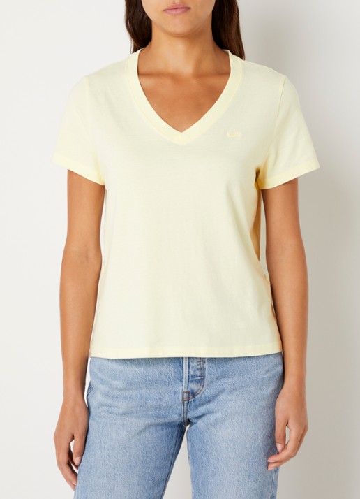 Levi's T-shirt met logoborduring - detail 3 lichtgeel