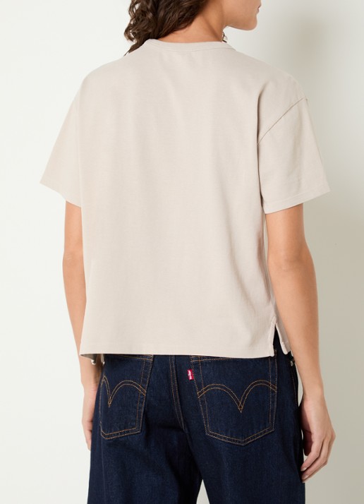 Levi's T-shirt met logoborduring - achterkant 2 beige