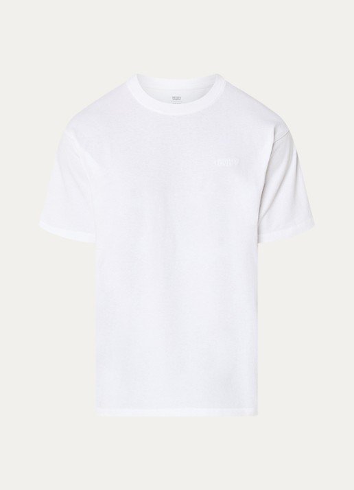 Levi's T-shirt met logoborduring - voorkant wit