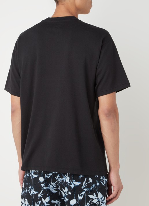 Levi's T-shirt met logoborduring - achterkant zwart