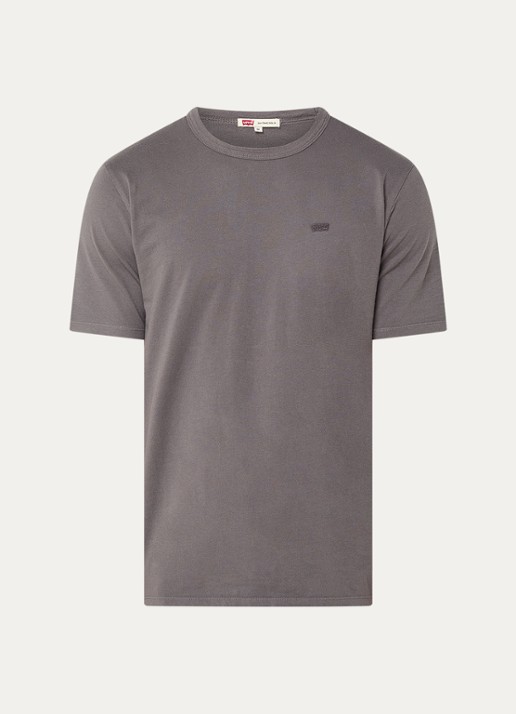 Levi's T-shirt met logoborduring - voorkant donkergrijs