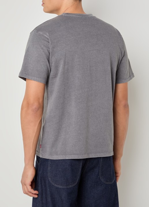 Levi's T-shirt met logoborduring - achterkant 4 donkergrijs