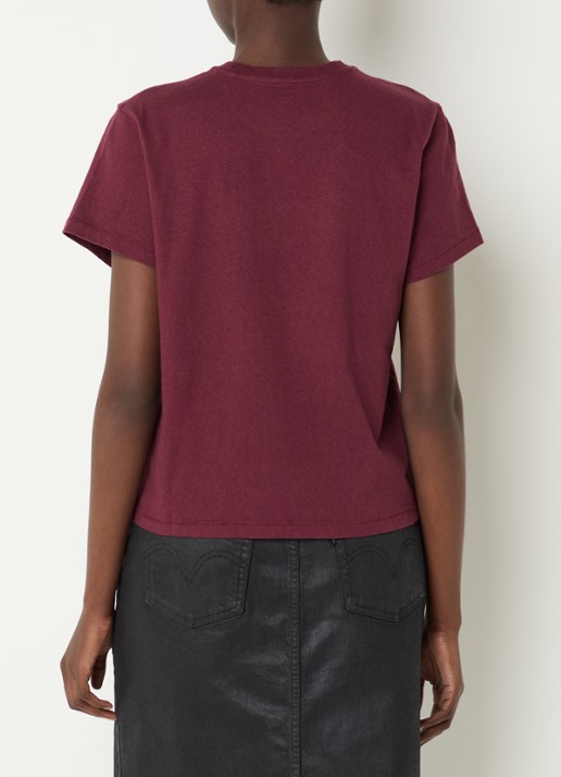 Levi's T-shirt met logoprint en strass - achterkant 3 bordeauxrood