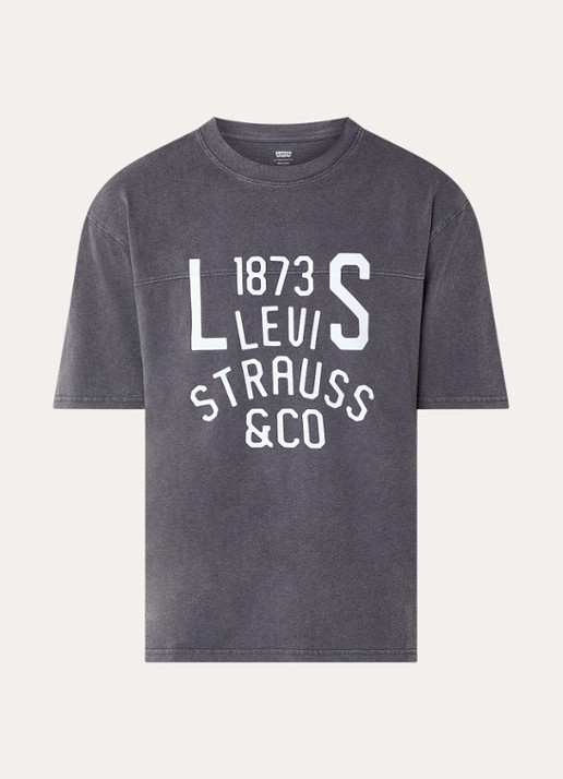 Levi's T-shirt met logoprint - voorkant donkergrijs