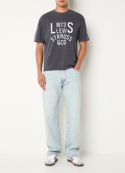 Levi's T-shirt met logoprint - voorkant 2 donkergrijs