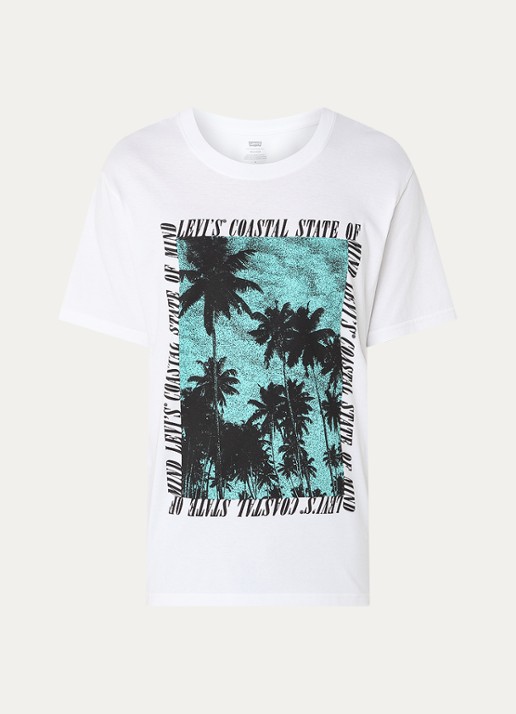 Levi's T-shirt met logoprint - voorkant 2 wit