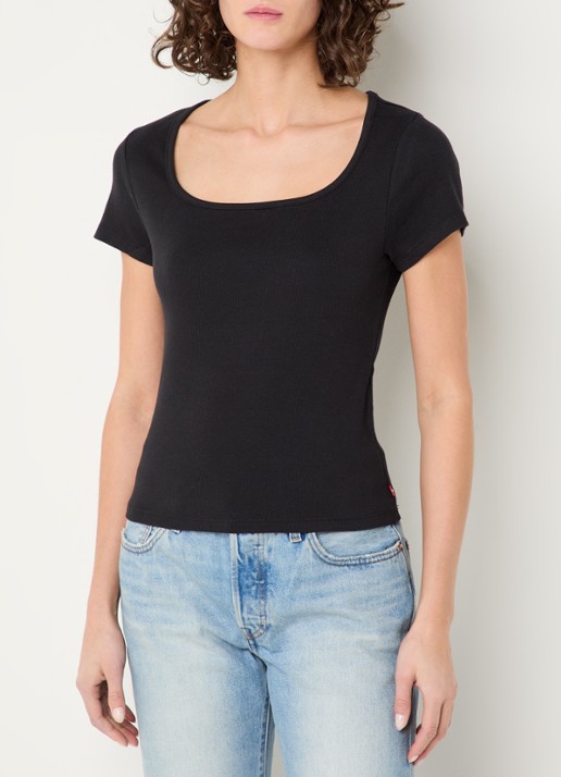 Levi's T-shirt met ribstructuur