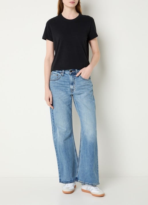 Levi's T-shirt met ronde hals - voorkant 4 zwart