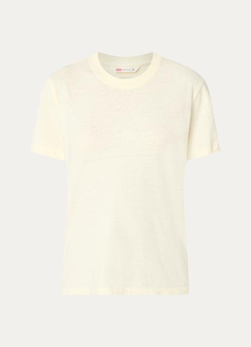 Levi's T-shirt met ronde hals - voorkant 3 lichtgeel