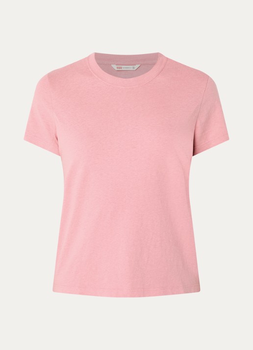 Levi's T-shirt met ronde hals - voorkant roze