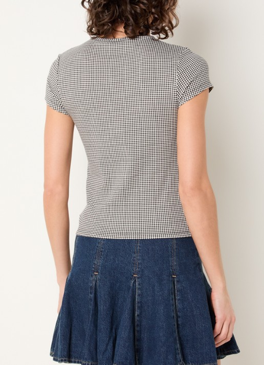 Levi's T-shirt met ruitdessin - achterkant zwart